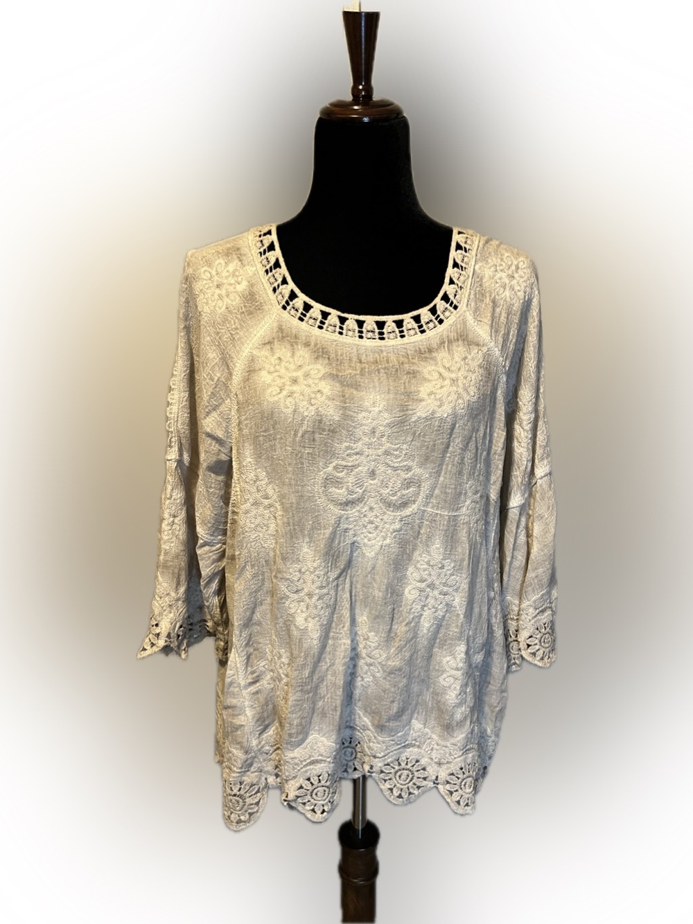Democracy Crochet Peasant Top size L